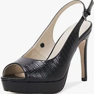 Reoplty Platform High Heels Pumps Open Peep Toe Stilettos Slingback Dress Sandal